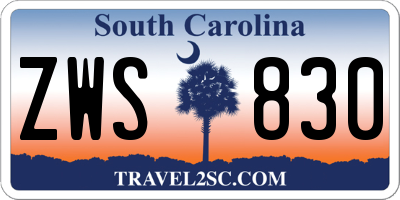 SC license plate ZWS830