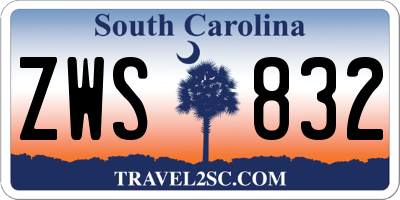SC license plate ZWS832