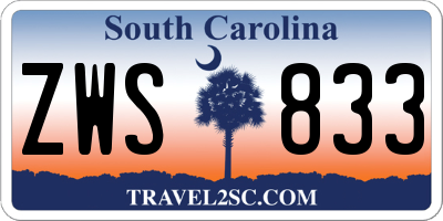 SC license plate ZWS833