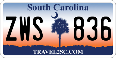SC license plate ZWS836