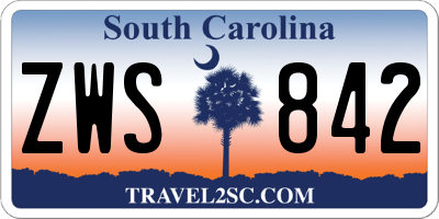 SC license plate ZWS842