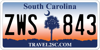 SC license plate ZWS843