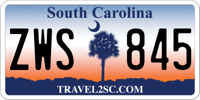 SC license plate ZWS845