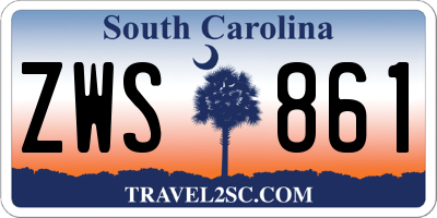 SC license plate ZWS861