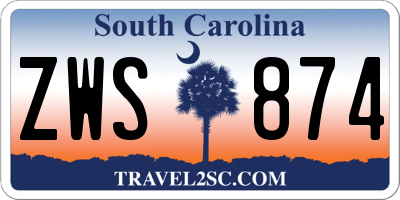 SC license plate ZWS874