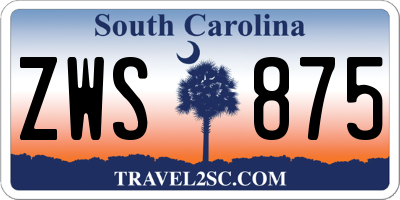 SC license plate ZWS875