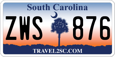 SC license plate ZWS876