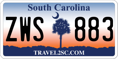 SC license plate ZWS883