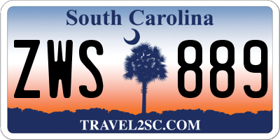 SC license plate ZWS889