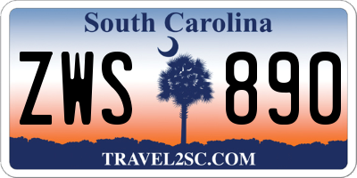 SC license plate ZWS890