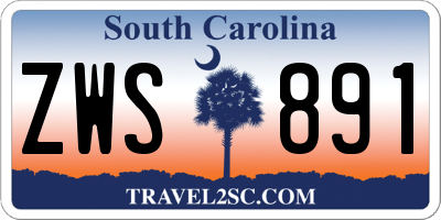 SC license plate ZWS891