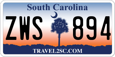 SC license plate ZWS894