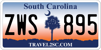SC license plate ZWS895