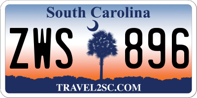 SC license plate ZWS896