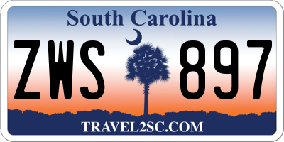 SC license plate ZWS897