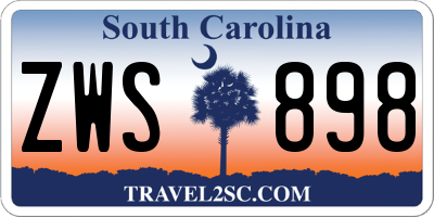 SC license plate ZWS898