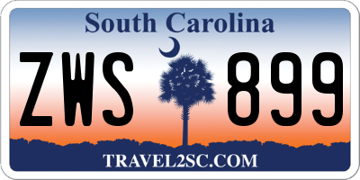 SC license plate ZWS899