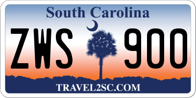 SC license plate ZWS900