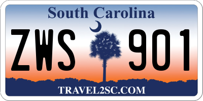 SC license plate ZWS901