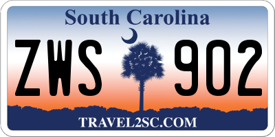 SC license plate ZWS902
