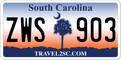 SC license plate ZWS903