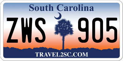 SC license plate ZWS905