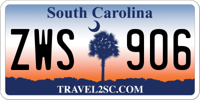 SC license plate ZWS906