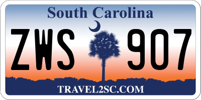 SC license plate ZWS907