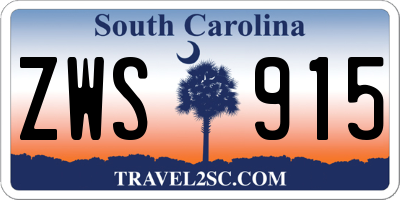 SC license plate ZWS915