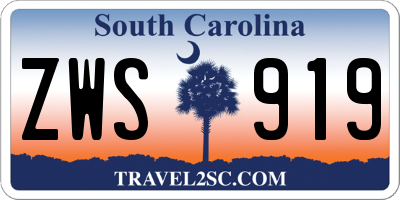 SC license plate ZWS919