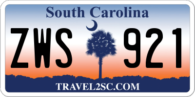 SC license plate ZWS921