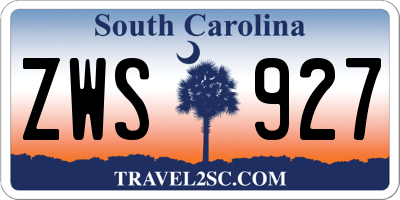 SC license plate ZWS927