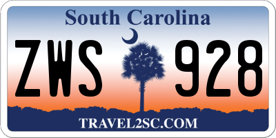 SC license plate ZWS928
