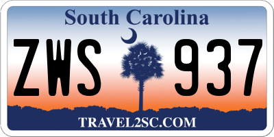 SC license plate ZWS937