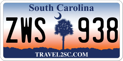 SC license plate ZWS938