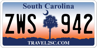 SC license plate ZWS942