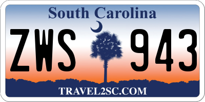 SC license plate ZWS943