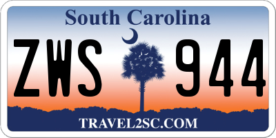 SC license plate ZWS944
