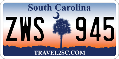 SC license plate ZWS945
