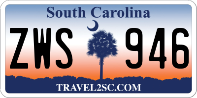 SC license plate ZWS946