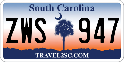 SC license plate ZWS947