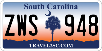 SC license plate ZWS948