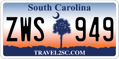 SC license plate ZWS949