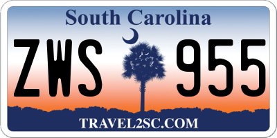 SC license plate ZWS955