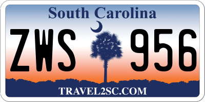 SC license plate ZWS956
