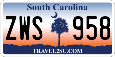 SC license plate ZWS958