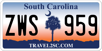 SC license plate ZWS959