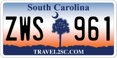 SC license plate ZWS961