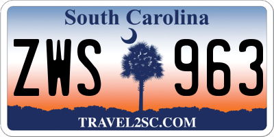 SC license plate ZWS963