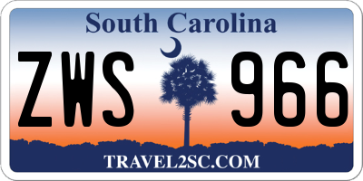 SC license plate ZWS966